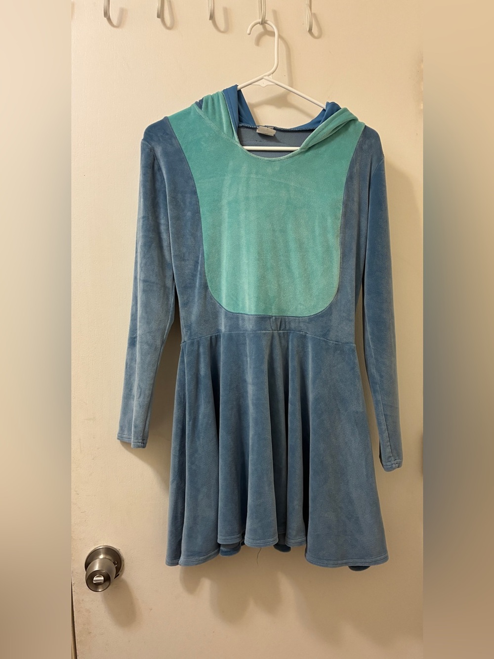 Disney Stitch Hooded Dress Costume Blue Girls Size Medium Halloween